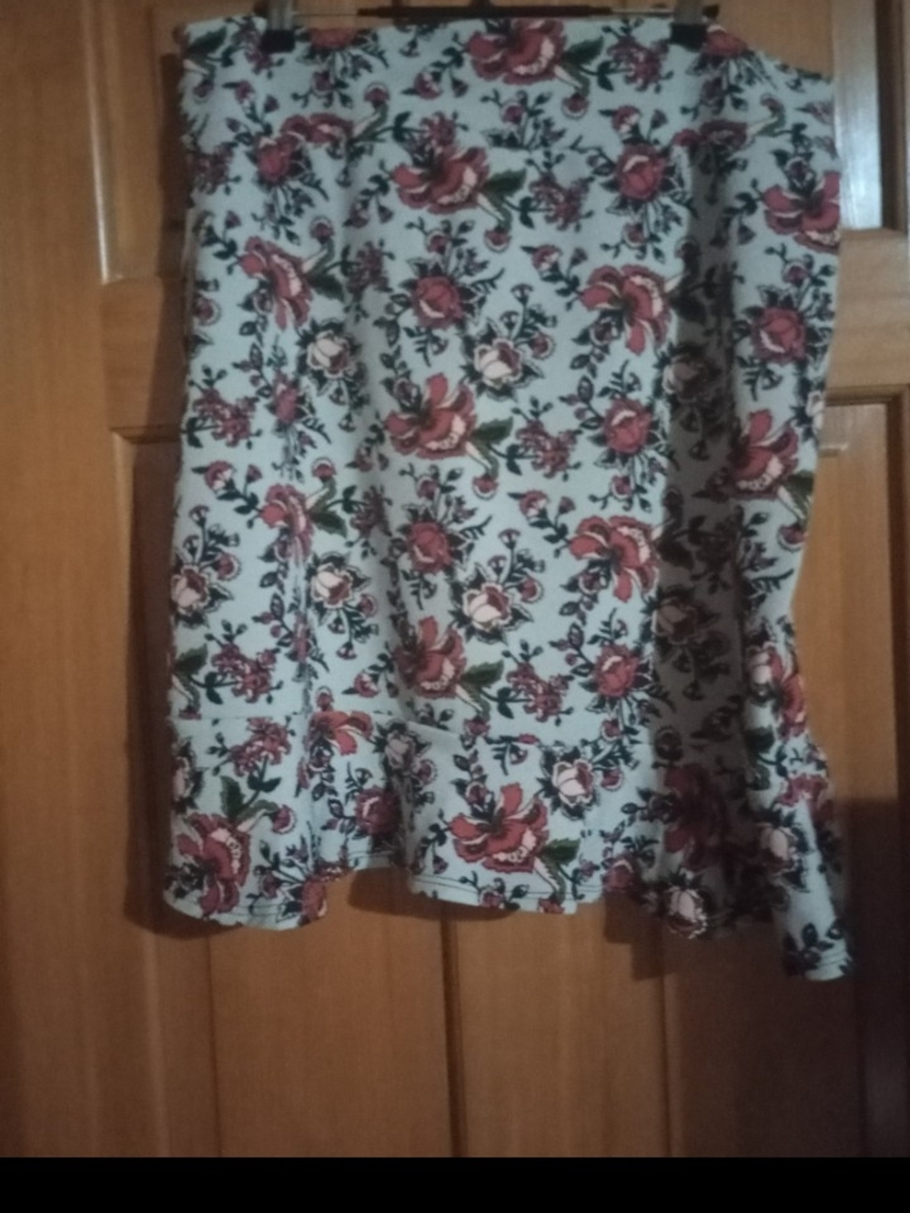 Agnes & Dora Floral Circle Skirt in Ivory with Rose Print